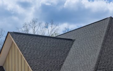 Picture of a home roof with asphalt shingles