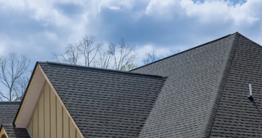 Picture of a home roof with asphalt shingles