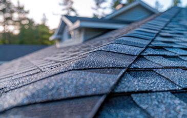 A close-up picture of a roof peak
